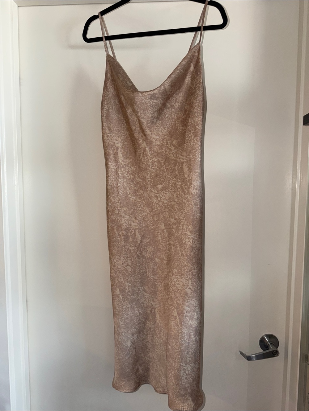 Forever 21 Champagne Metallic Slip Midi Dress